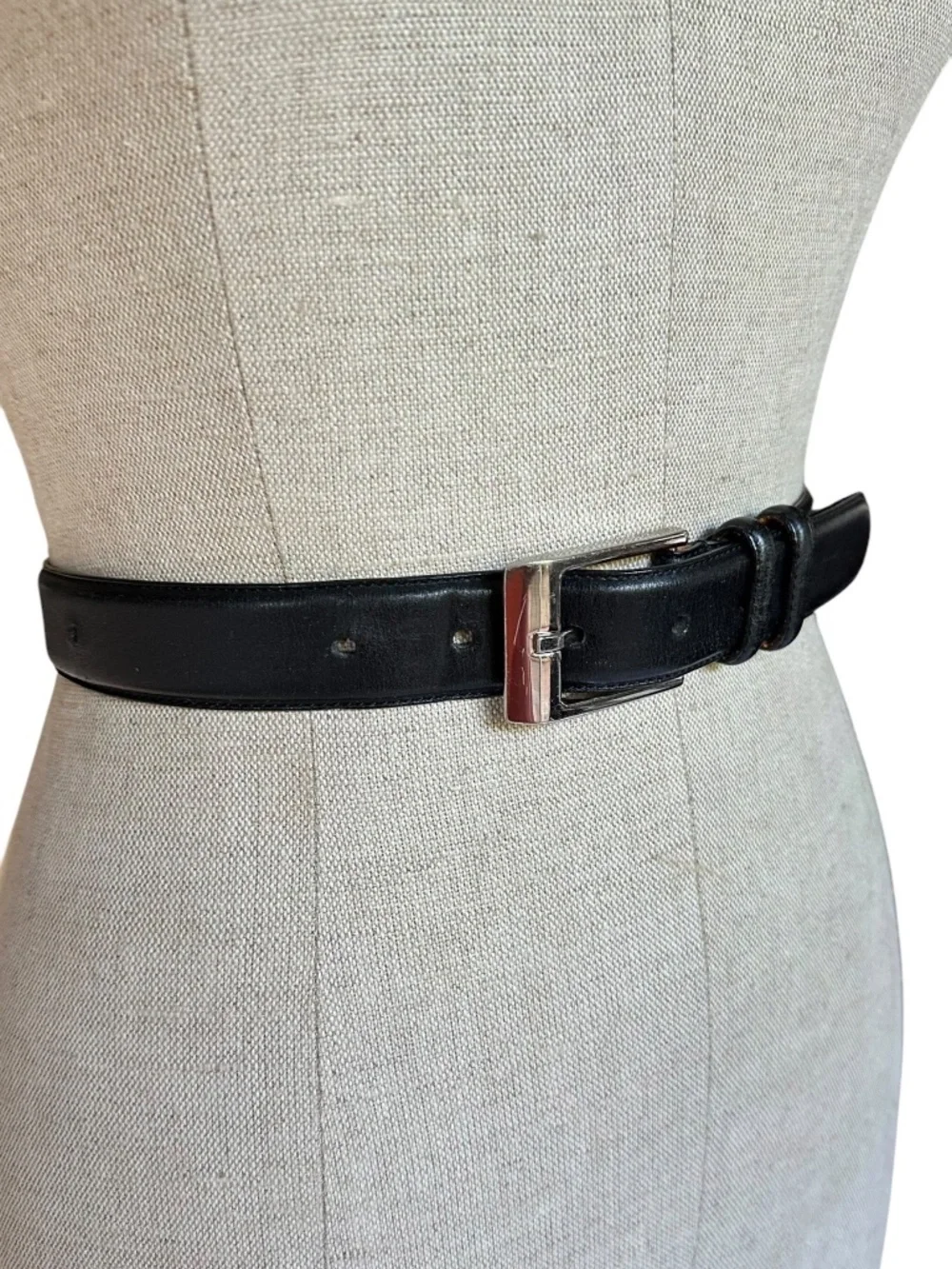 Genuine POLO Ralph Lauren Black Classic Leather Women's Dress Belt Size 38/95